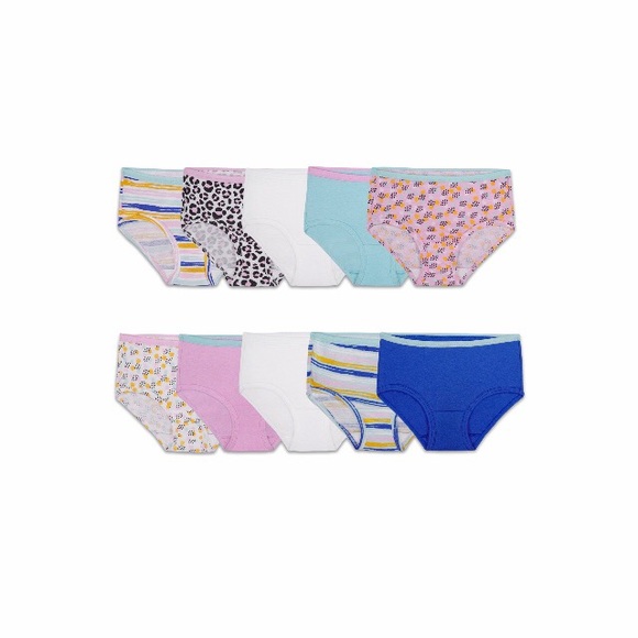Fruit of the Loom Girls Assorted Brief , 10 Pack - Picture 2 of 3